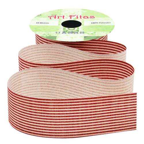 Fita De Gorgurão Texturizada Art Fitas G2706 Listras Lurex 38mm 10mts FL