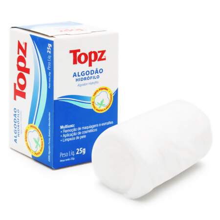 Algodão Hidrófilo Topz em Rolo com 50g