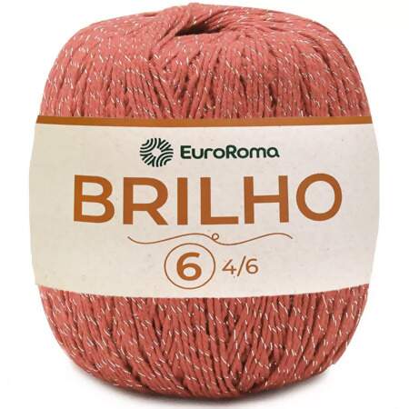 Barbante EuroRoma Brilho Prata n°6 400g