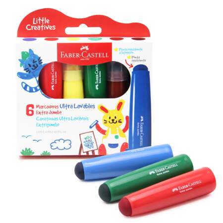 Canetinha Extrajumbo Little Creatives Faber-Castell 6 Cores