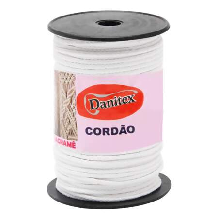 Cordão Trançado de Algodão Danitex 3mm Branco com 50mts