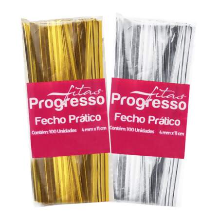 Fecho Prático Progresso 11cm com 100 Und