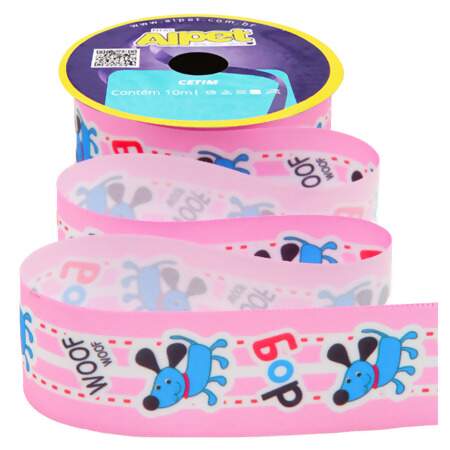 Fita de Cetim Pet Alpet 40mm 0373-11 Woof Rosa 10mts