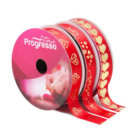 Fita de Cetim Progresso N.03 ECF003H Amor 15mm 10mts