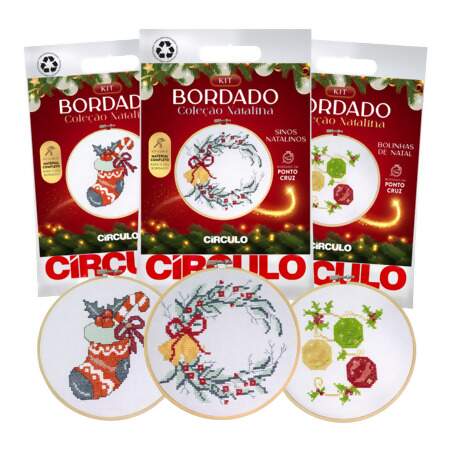 Kit de Bordado Coleção Natalina 2024 Circulo FL