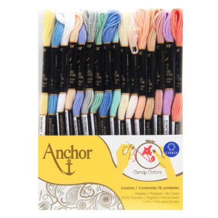 Kit Linha Meada Anchor Mouliné com 16 Und