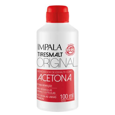 Removedor de Esmalte com Acetona Impala Tiresmalt Original 100ml