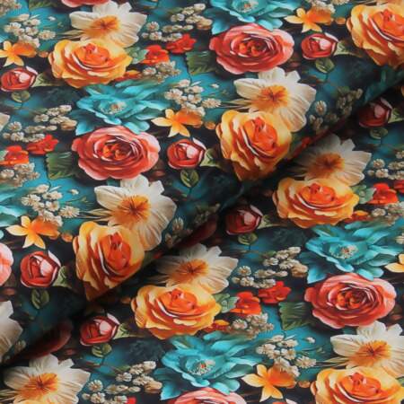 Tecido Patchwork Digital Circulo 463299 2766 Flores do Campo 0,48x1,46mts