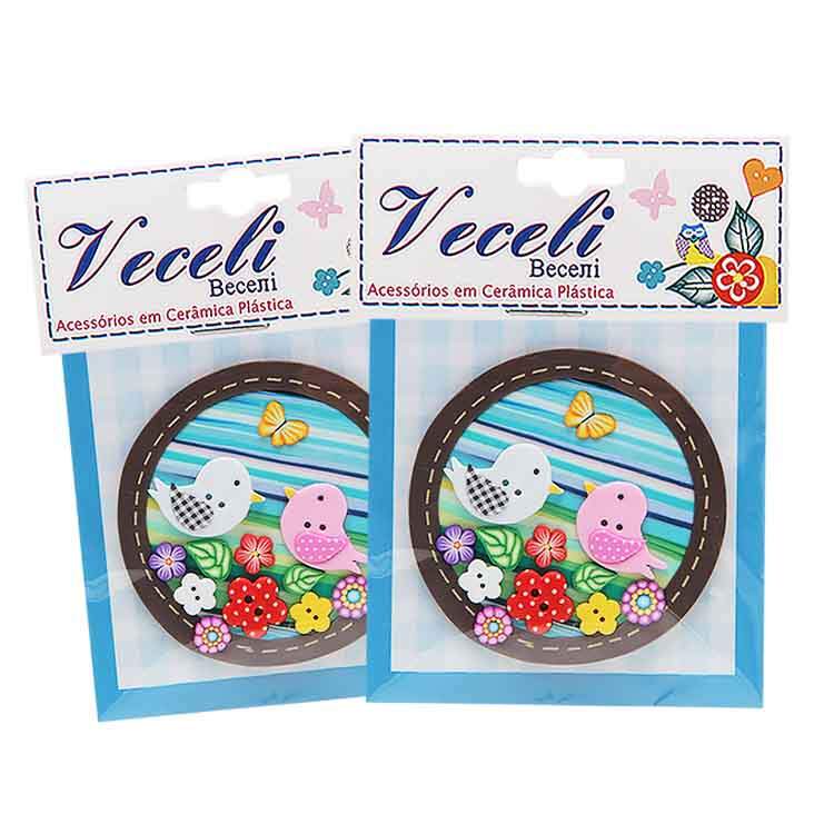 Kit Botão Patchwork Veceli Especial B-061 Placa Pássaro