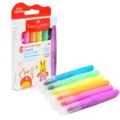 Giz de Cera Jumbo Supermacio Little Creatives Neon Faber-Castell 6 Cores