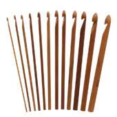 Kit Agulhas de Crochê Bambu 15cm com 12 Und