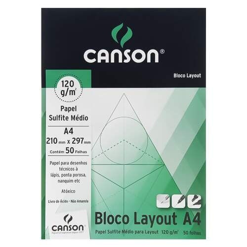 Bloco Layout A4 Canson 120g Com 50 Folhas 5345