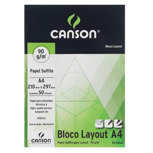 Bloco Layout A4 Canson 90g Com 50 Folhas 4958